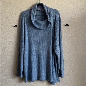 Chico’s Zenergy: Blue Cozy Cowl Neck Tunic